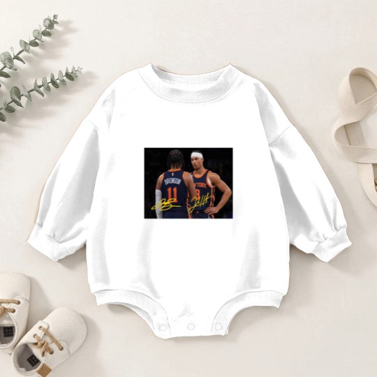Discover Jalen Brunson and Josh Hart With Signature Vintage Baby Romper Sweatshirts, New York Basketball Retro 90s Baby Romper Sweatshirts