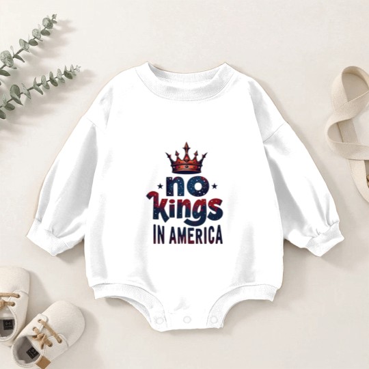 Discover No Kings in America Baby Romper Sweatshirts, No Kings Baby Romper Sweatshirts, Protest Baby Romper Sweatshirts, Patriotic Baby Romper Sweatshirts