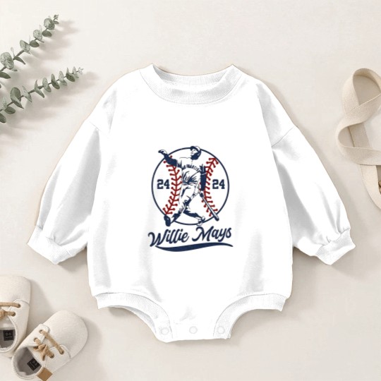 Discover Willie Mays Baby Romper Sweatshirts, Vintage Aesthetic Art Willie Mays Baby Romper Sweatshirts