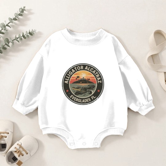 Discover Alligator Alcatraz Baby Romper Sweatshirts, Everglades Florida Parody Baby Romper Sweatshirts, Funny Vintage