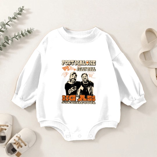 Discover Post Malone Jelly Roll Concert Tour Baby Romper Sweatshirts Posty Beautifully Broken Rapper