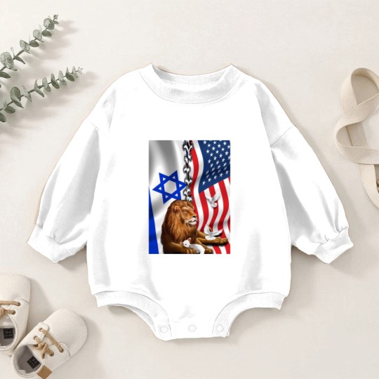 Discover American Israel Israeli Flag, Lion Of Judah American Israeli Flag Baby Romper Sweatshirts