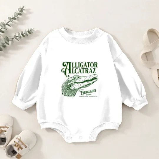 Discover Alligator Alcatraz Baby Romper Sweatshirts, Everglades Florida Parody,  Swamp Humor Baby Romper Sweatshirts, Dark Humor Baby Romper Sweatshirts