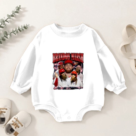 Discover Bran!don Marsh Baby Romper Sweatshirts, Brandon Baseball Player Marsh Baby Romper Sweatshirts