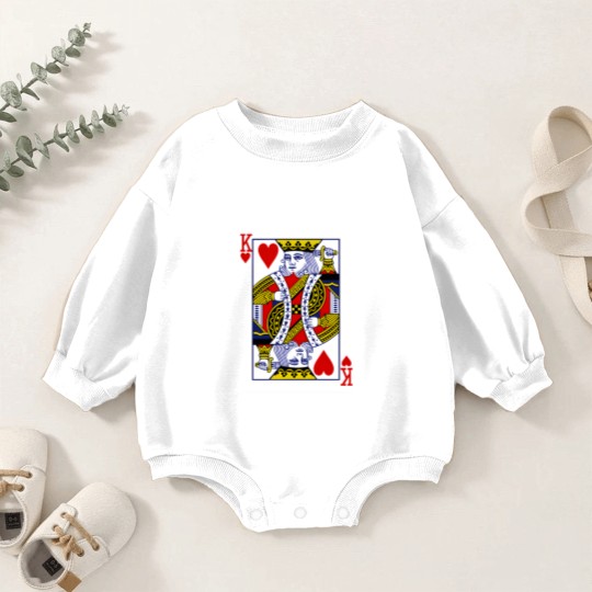 Discover King of Hearts Playing Card Baby Romper Sweatshirts