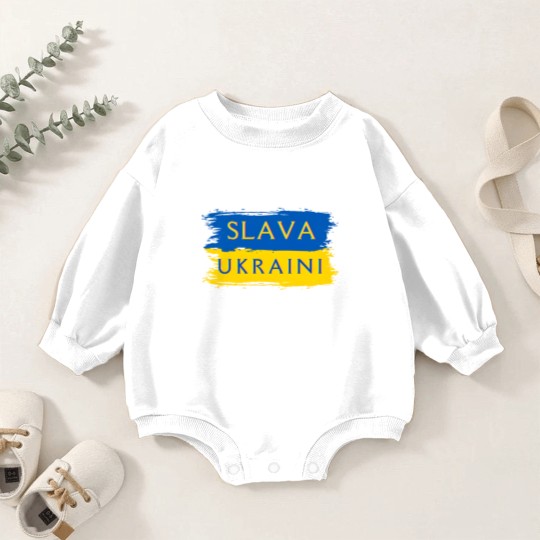 Discover Slava Ukraini Ukraine Flag Baby Romper Sweatshirts