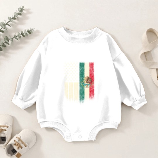 Discover Mexican American Patriot Mexican American Flag Baby Romper Sweatshirts