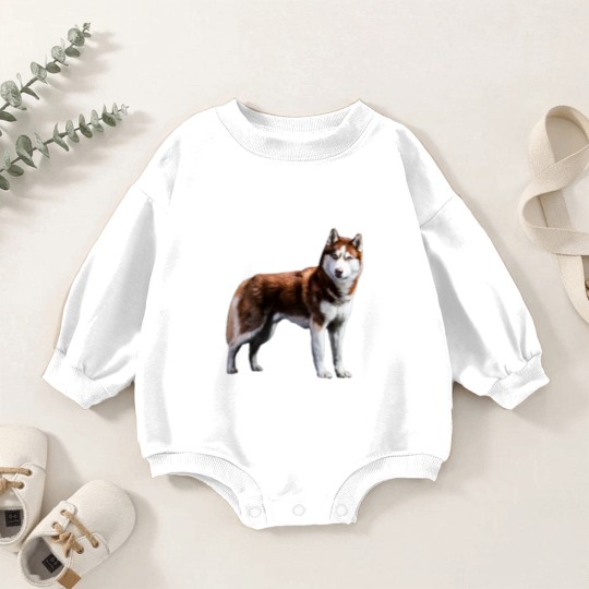 Discover Siberian Husky Red Husky Wolf Dog Baby Romper Sweatshirts