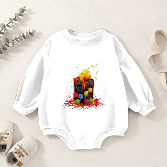 Discover Rainbow Abstraction melted rubix cube - Rainbow Abstraction Melted Rubix Cube - Baby Romper Sweatshirts