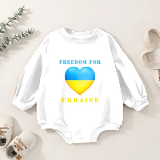 Discover Freedom For Ukraine Support  - Ukraine Flag Baby Romper Sweatshirts
