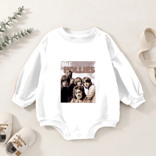 Discover The Hollies  Band Brown Vintage Baby Romper Sweatshirts