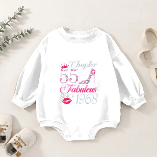 Discover chapter 55 fabulous since 1968 55th birthday gift for women Baby Romper Sweatshirts