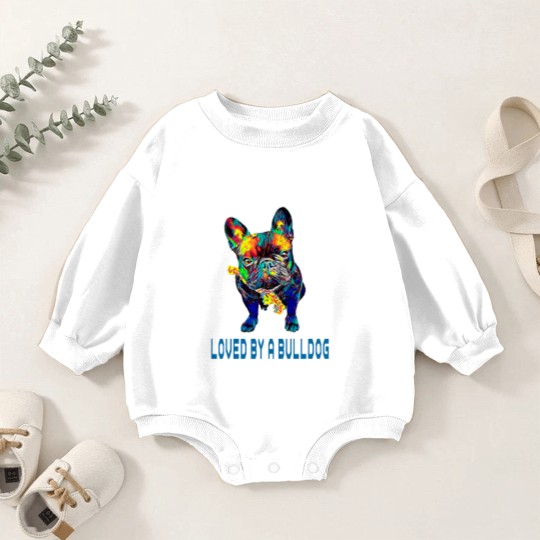 Discover French Bulldog Pet Mens Loved by a bulldog French Bulldog Funny Sayings Baby Romper Sweatshirts
