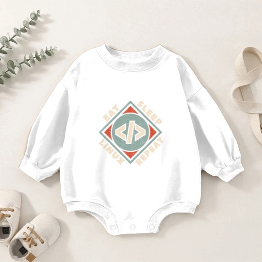 Discover Linux - Eat Sleep Linux Repeat Baby Romper Sweatshirts