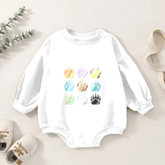 Discover Evolution Paws pastel Baby Romper Sweatshirts