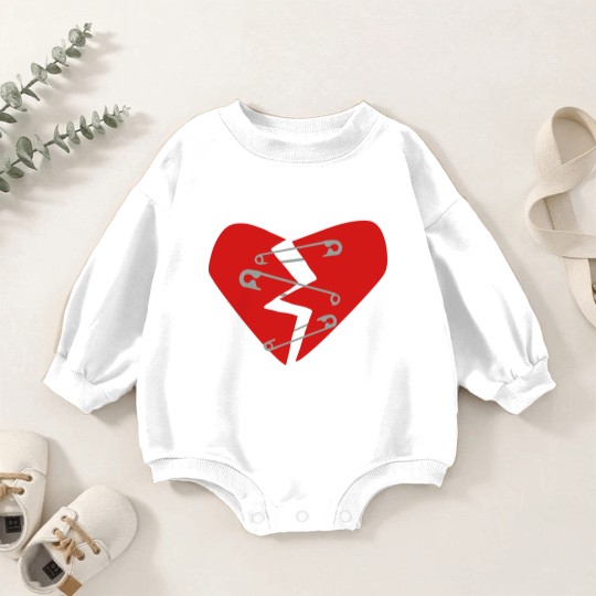 Discover Broken Heart Baby Romper Sweatshirts