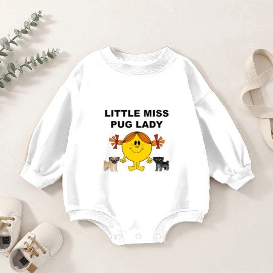 Discover Little Miss Pug Lady Cute Design Baby Romper Sweatshirts