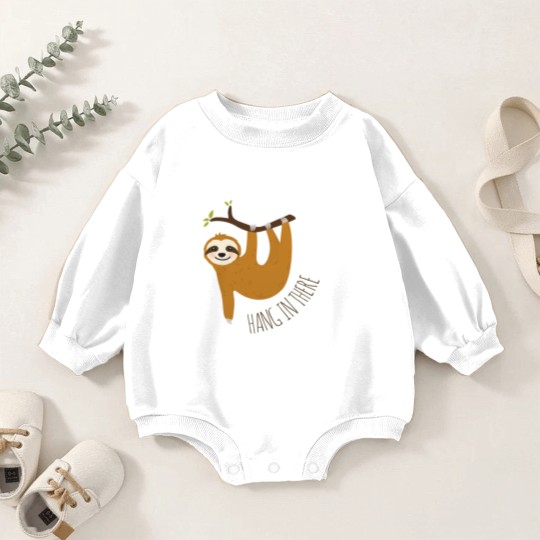 Discover Adorable sloth hang in there quot Baby Romper Sweatshirts