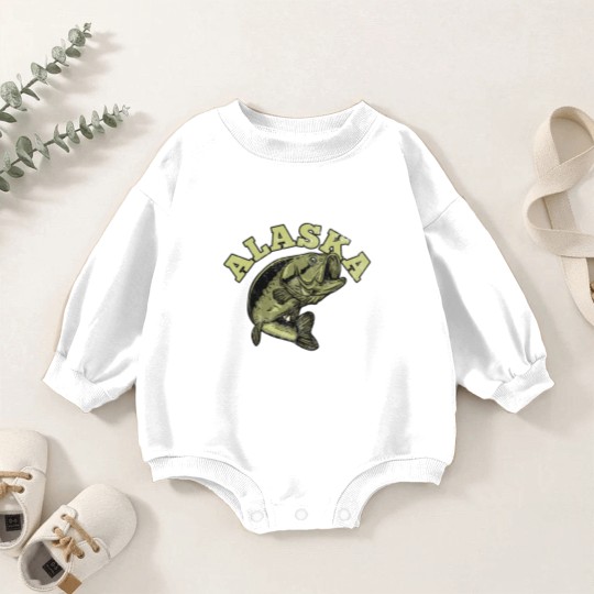 Discover Alaska USA State Travel Souvenir Funny Fishing Baby Romper Sweatshirts