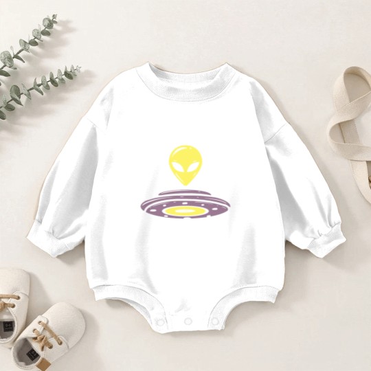 Discover Alien UFO motif alien head saucer design Baby Romper Sweatshirts