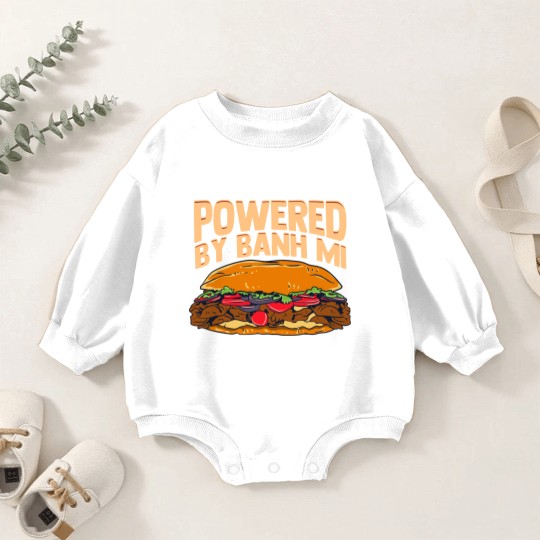 Discover Powered By Banh Mi Funny Vietnamese Food Gift Baby Romper Sweatshirts
