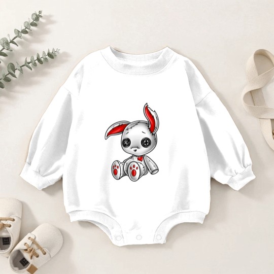 Discover Goth Bunny Cute Gothic White Bunny Baby Romper Sweatshirts