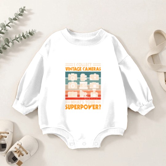 Discover Vintage Camera Collector Baby Romper Sweatshirts