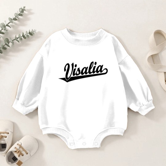 Discover Visalia script logo in black Baby Romper Sweatshirts