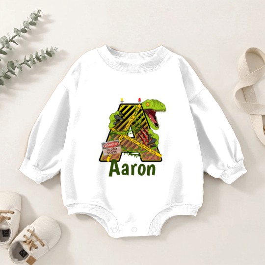 Discover Jurassic Alphabet | Initial Letter Custom Name | A Baby Romper Sweatshirts