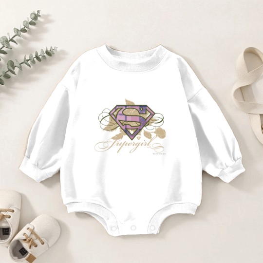 Discover Supergirl Flowers Baby Romper Sweatshirts