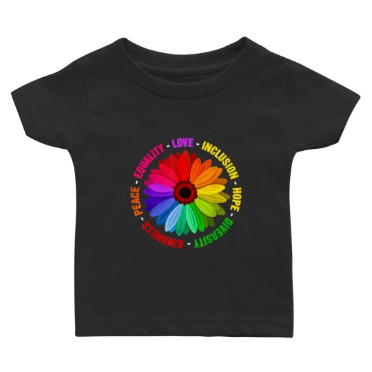 Discover Kindness Peace Equality Love Inclusion Hope Diversity Baby T Shirts