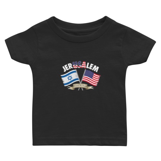 Discover jerusalem israel usa american flag Baby T Shirts