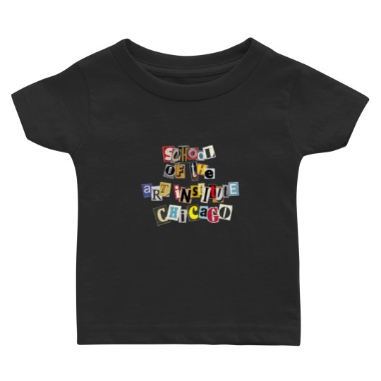 Discover School of The Art Institute of Chicago SAIC Logo Funky Collage Baby T Shirts