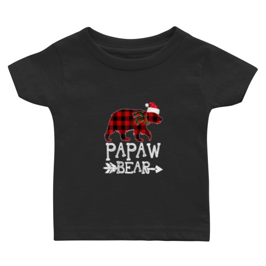 Discover Papaw Bear Christmas Xmas Pajama Red Plaid Buffalo Baby T Shirts