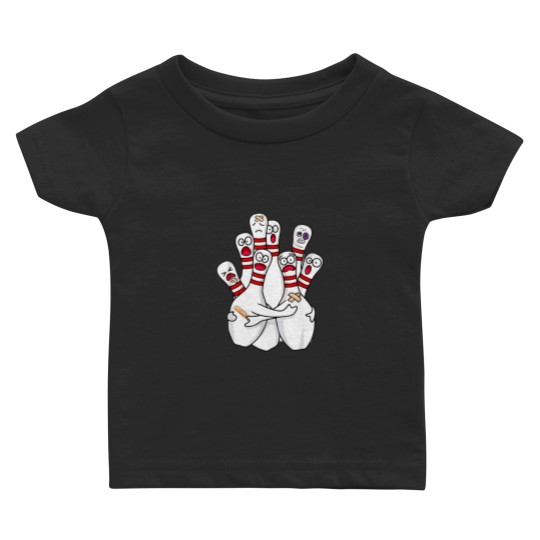 Discover Cartoon Bowling Scared Bowling Pins Funny Sport Bowler Baby T Shirts