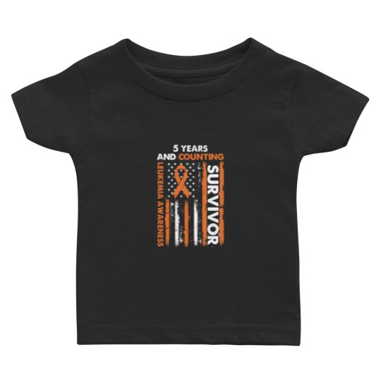 Discover 5 Years And Counting Leukemia Survivor T- Shirt5 Years And Counting Cancer fr€€ Orange Ribbon Leukemia Awareness Survivor T- Baby T Shirts Baby T Shirts