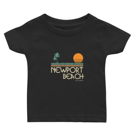 Discover Vintage Newport Beach California Sunset Palms birt Baby T Shirts