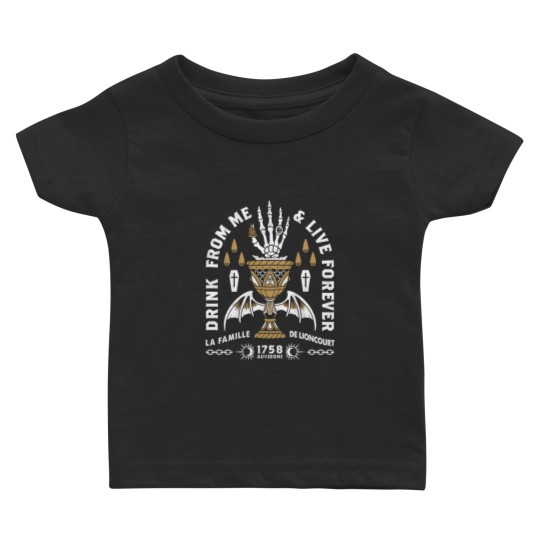 Discover Drink From Me - Lestat Vampire - Gothic Quote cat Baby T-shirts