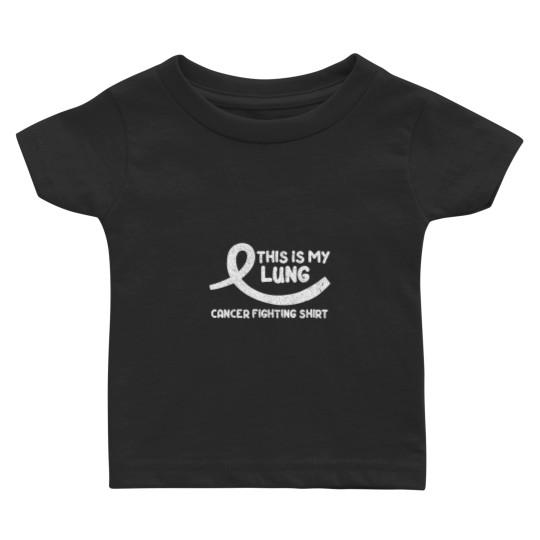 Discover Cancer Fighter White Ribbon Warrior Lung Cancer Awareness Baby T-shirts