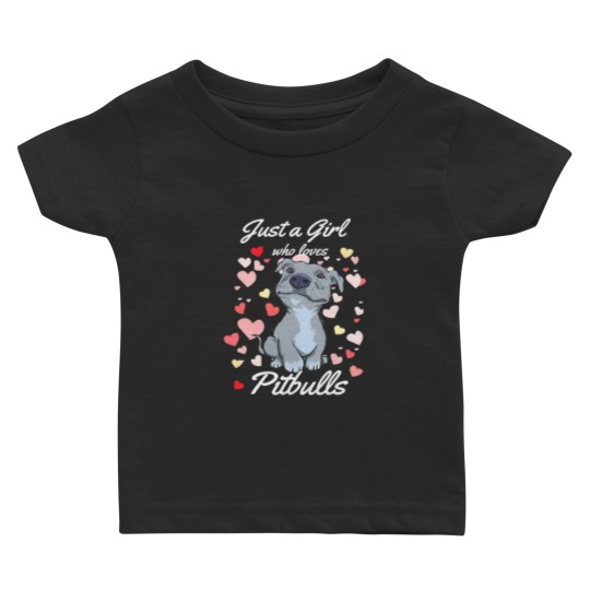 Discover Just a girl who loves pitbulls pibble mom hearts 331 Baby T-shirts