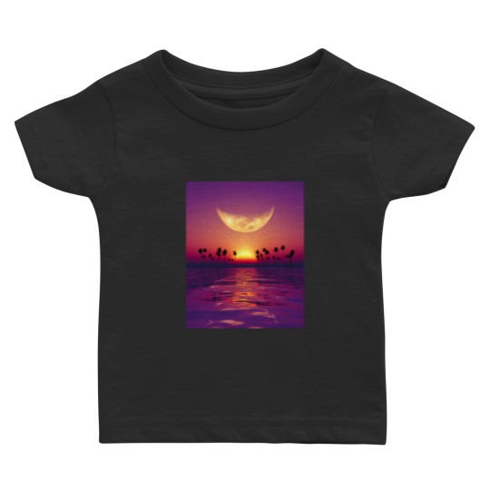 Discover big moon  georgia okeeffe pink moon over water140 Baby T-shirts