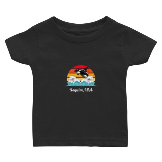 Discover Vintage Sequim WA Distressed Orca Killer Whale Art Baby T Shirts