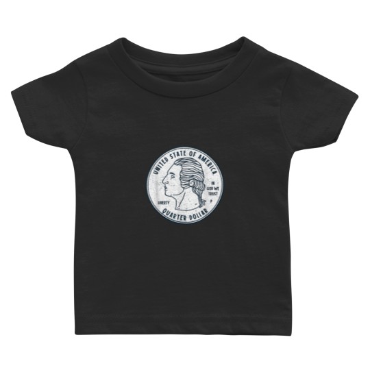 Discover USA Quarter Dollar 25 Cents Coin Collector Gift 5418 Baby T-shirts