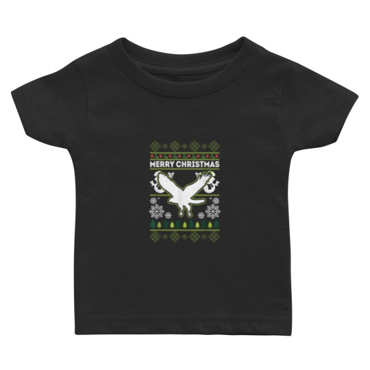 Discover Merry Christmas Red Tailed Hawk Ugly Xmas Baby T-shirts