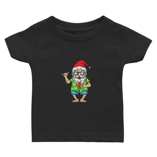 Discover Christmas In July Santa Matching Hawaiian Beach Summer 2022 Baby T-shirts