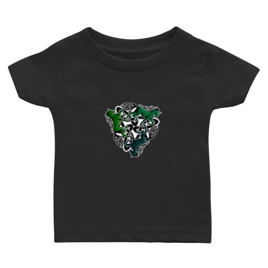 Discover Triquetra Green Horses Baby T-shirts