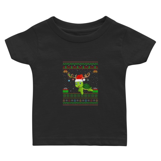 Discover Reindeer Santa Hat Matching Ugly Sea Turtle Christmas Baby T-shirts