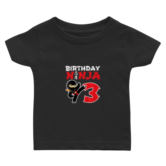 Discover Kids Birthday Ninja Shirt 3 Year Old Ninja Birthday Party Theme Baby T-shirts