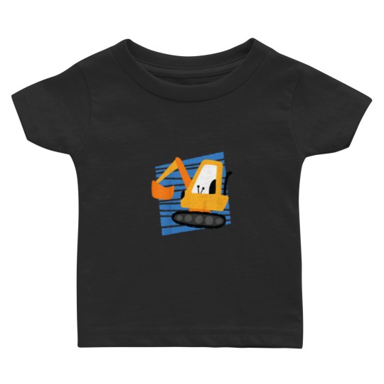 Discover Kids Construction Excavator Machine Cartoon Graphic for Baby T-shirts