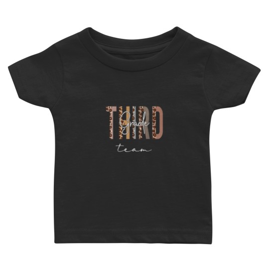 Discover Third Grade Team Hello Back To School Appreciation Leopard Baby T-shirts
